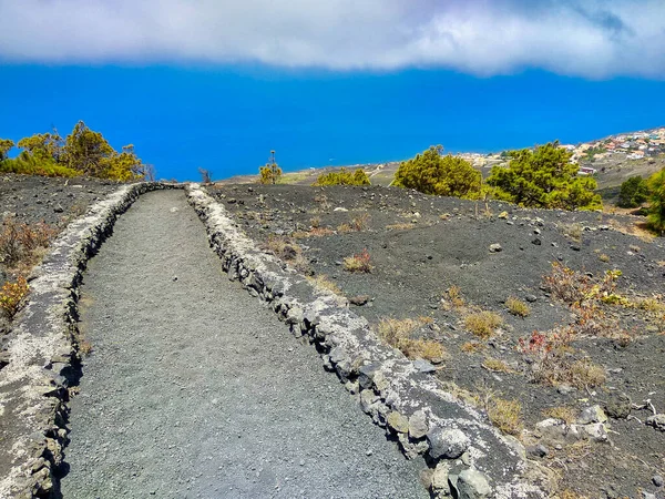 Weg Vom Vulkan San Juan Nach Fuencaliente Insel Palma Kanarische — Stockfoto