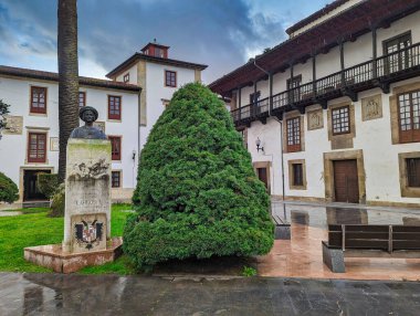 De Los Valdes palace at Jose Cava y Nava square, Villaviciosa, Asturias, Spain, Europe clipart