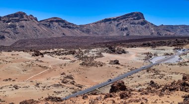 MInas de San Jose ve Montana Blanca 'da manzara, Teide Ulusal Parkı, Tenerife, İspanya