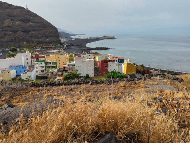 Tazacorte village and beach seen from GR131 track, La Palma island, Canary Islands, Spain, Europe clipart