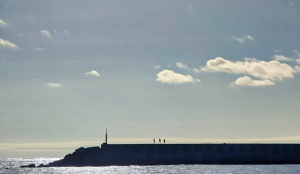 stock image Breakwater of the port of Puerto de Tazacorte, La Palma island, Spain