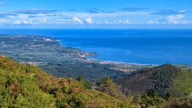 Caravia and Colunga coast seen from Sierra del Sueve, Asturias, Spain clipart