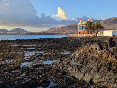 Casa Juanita or blue house, Arrieta village, Haria municipality, Lanzarote, Spain clipart