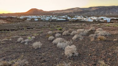 Guatiza village at dusk, Lanzarote island, Spain clipart