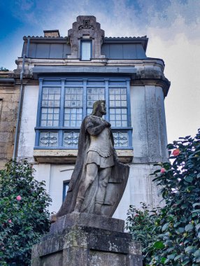Asturias El Casto Kralı II. Alfonso Heykeli, Santiago de Compostela, Galiçya, İspanya