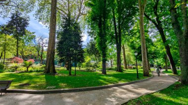 Campo de San Francisco Parkı, Oviedo Şehri, Asturias, İspanya