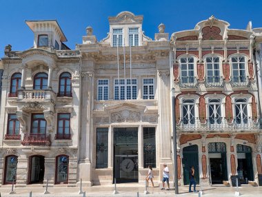 Joao Mendona Caddesi, Aveiro, Portekiz 'deki tarihi binalar.