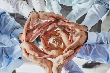 İş, politika, ekoloji ve medya kavramları. Dünya günü soyut arkaplanı.