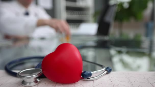 Έννοια Της Υγιούς Καρδιάς Και Φυσιολογική Αρτηριακή Πίεση — Αρχείο Βίντεο