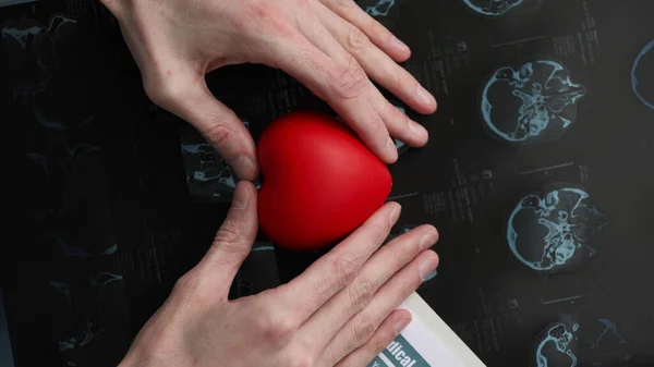 Doctor Holding Heart Hands — Stock Photo, Image