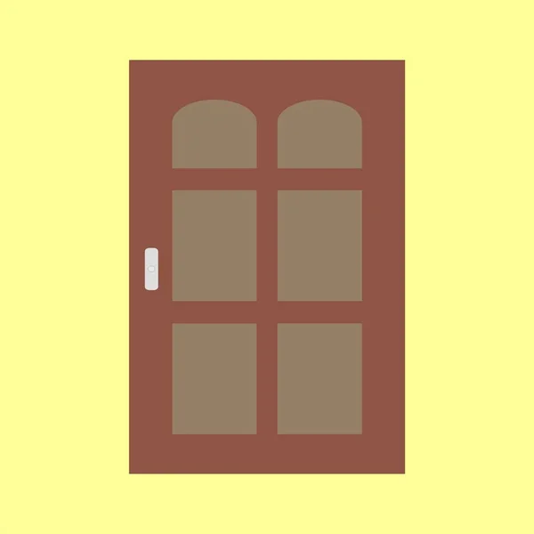 Коричневая Дверь Простая Плоская Векторная Иллюстрация Хорошо Использовать Пиктограмм — стоковый вектор