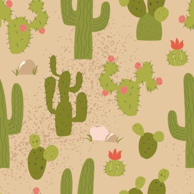 Tatlı vektörsüz çöl kaktüsleri.