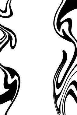 Broşürler, posterler ve davetiyeler için el çizimi soyut sınırlar. Sıvı mermer dokusu, izole vektör çizimi