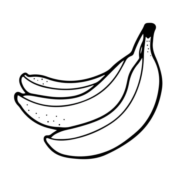 Bouquet Bananes Dessiné Main Dans Conception Ligne Illustration Vectorielle Isolée — Image vectorielle