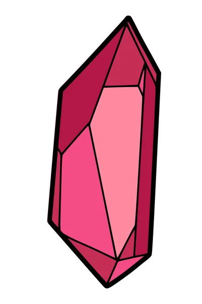 Ručně Kreslený Růžový Drahokam Nebo Okultní Krystal Izolované Vektorové Znázornění — Stockový vektor