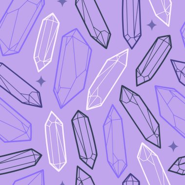 Çizgi dizayn kristalleri ile el çizimi vektörsüz desen