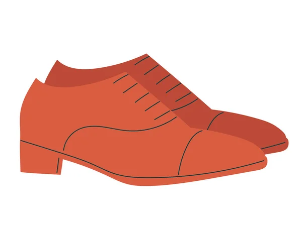 Homens Clássicos Sapatos Couro Ilustração Vetorial Isolada Desenhada Mão Estilo — Vetor de Stock