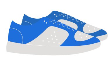 Bir çift günlük spor ayakkabısı, rahat ve sportif ayakkabılar, izole edilmiş vektör çizimi.