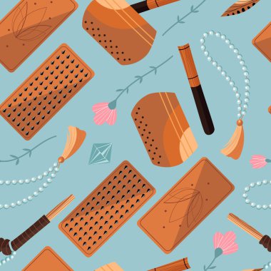 Çiviler ve Tibet şarkı kaseleri üzerinde durmak için sadhu tahtaları olan kusursuz bir desen.