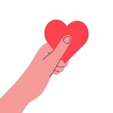 El ele tutuşmak, sevgi, destek, ilgi ve güven kavramı. Düz tasarım vektör çizimi