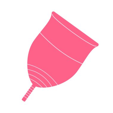 Pembe adet fincan vektör çizimi, basit düz dizayn ile çizilmiş el resmi, kişisel periyot koruması