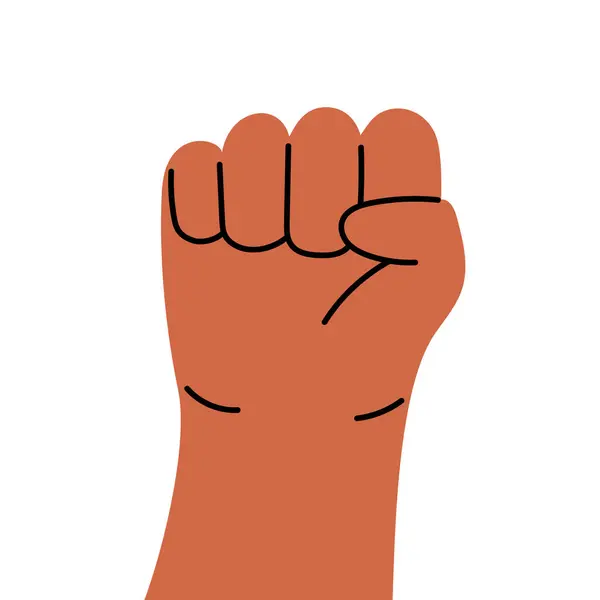 Жест Рукой Поднятый Кулак Права Человека Бунты Символ Протеста Ручная Лицензионные Стоковые Иллюстрации