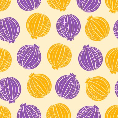 Soğan soğanlı kusursuz desen. El çizimi vektör illüstrasyonu