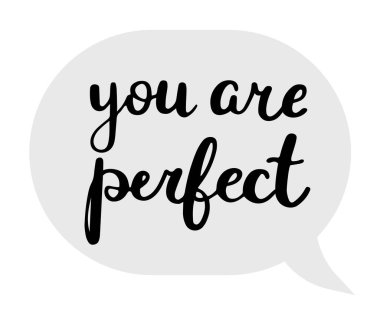 Cesaret verici bir ifade, zihinsel refah ve takdir. El çizimi kaligrafik deyiş. İzole vektör illüstrasyonu