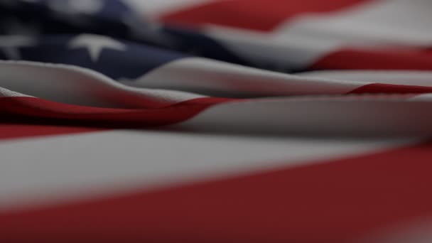Animación Cámara Lenta Ondear Bandera Estadounidense Desde Una Vista Ángulo — Vídeos de Stock