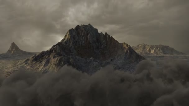 Paisaje Pedregoso Reseco Con Montañas Ásperas — Vídeos de Stock