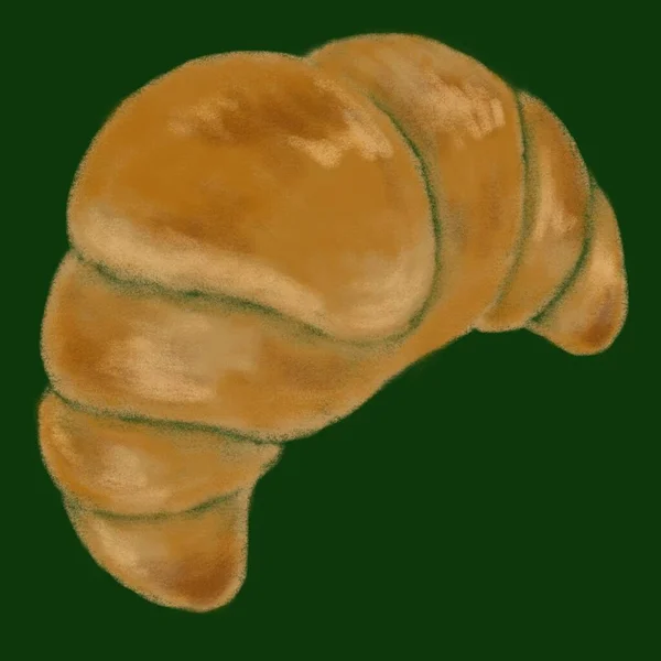 Ilustração Croissant Desenhado Giz — Fotografia de Stock