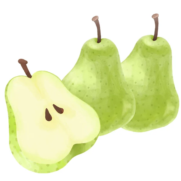 Illustration Delicious Fresh Pear — Stock Photo, Image
