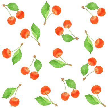 Lezzetli kirazsız desenli kumaş.