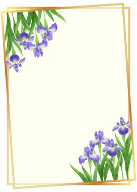 Japanese style decoration material of irises