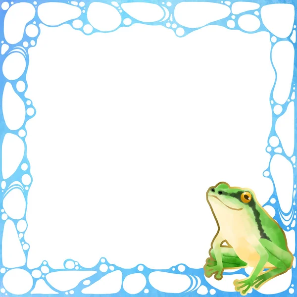 Watermark Frog Decoration Material — 图库照片