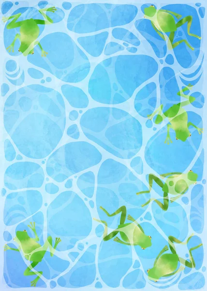 Watermark and frog motif illustration material