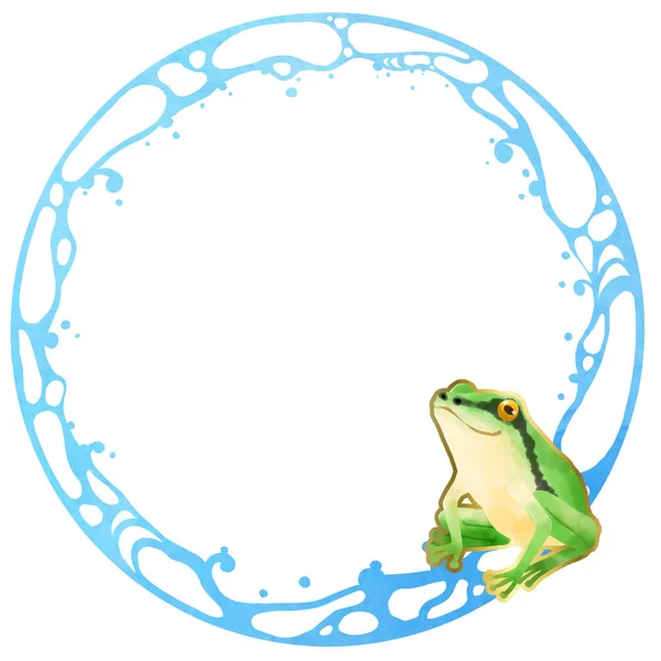 Watermark Frog Decoration Material Circular — 图库照片