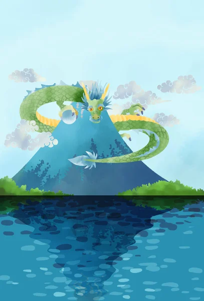 Ejderha yılında yılbaşı kartları için arkaplan materyali