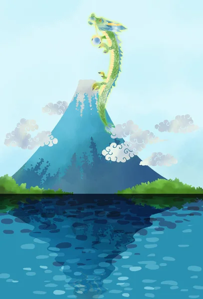 Ejderha yılında yılbaşı kartları için arkaplan materyali