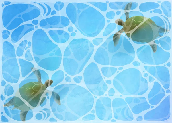 Zeeschildpad Zwemmen Zee — Stockfoto