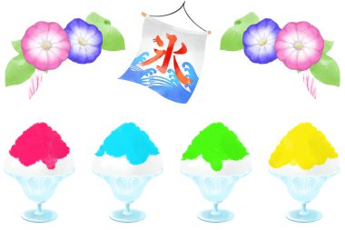 Suluboya tarafından çizilmiş buzlu resim seti