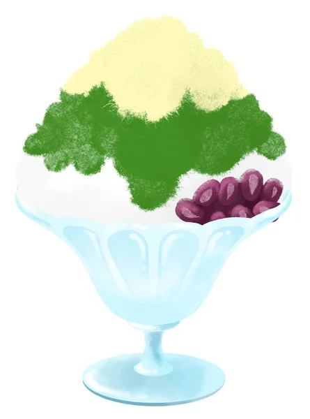 Illustration Shaved Ice Drawn Watercolor — Stock Photo, Image