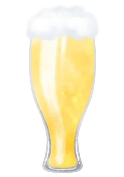 Ilustrace Lahodného Skleněného Piva — Stock fotografie
