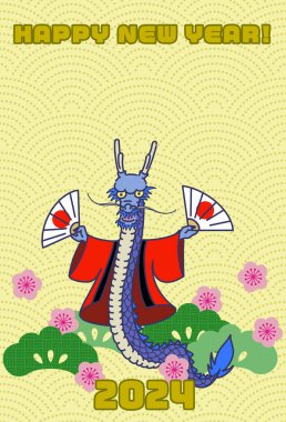 Ejderha Yılı 'nın yeni yıl kartı kelimelerle dolu.