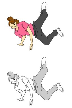Kadın break dansçı illüstrasyonu