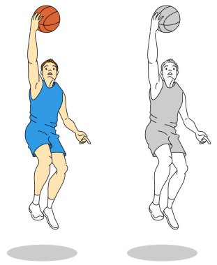 Basketbolcu (erkek) resimleme seti