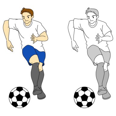 Futbolcu (erkek) illüstrasyon seti