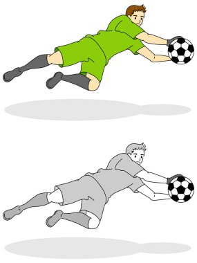 Futbolcu (erkek) illüstrasyon seti