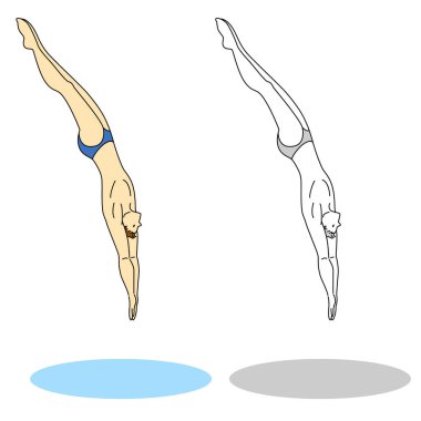 Bir dalış sporcusunun çizimi (erkek))