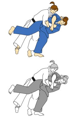 Judo oyuncularının resim seti